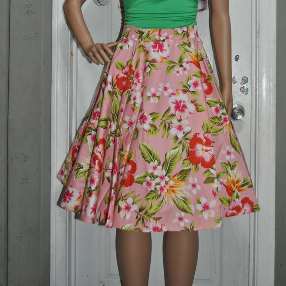 50's Retro Vintage Full Circle Skirt Women's Cocktail Party A-Line Skirt XL - Picture 2 of 5
